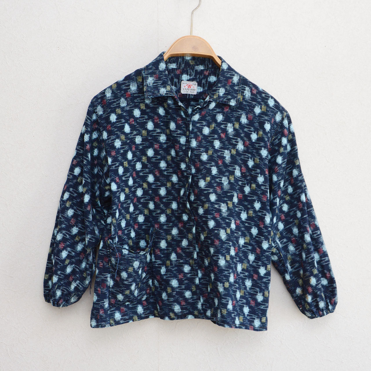 1950s-60s YAMAKO Bingo Kasuri indigo cotton jacket, Japan vintage