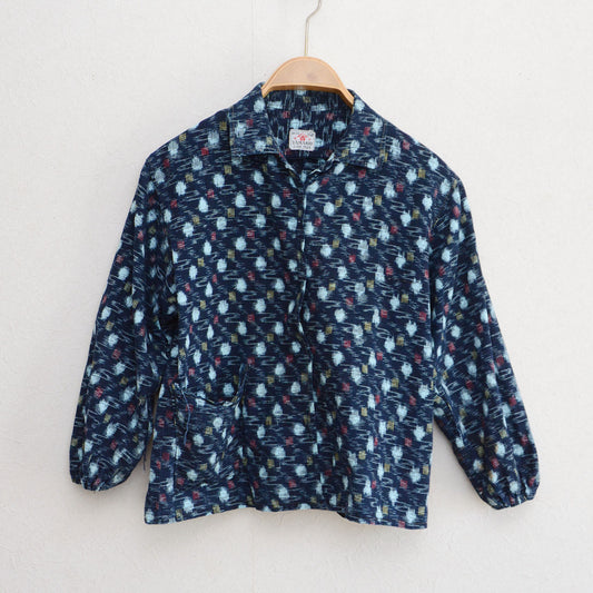 1950s-60s YAMAKO Bingo Kasuri indigo cotton jacket, Japan vintage