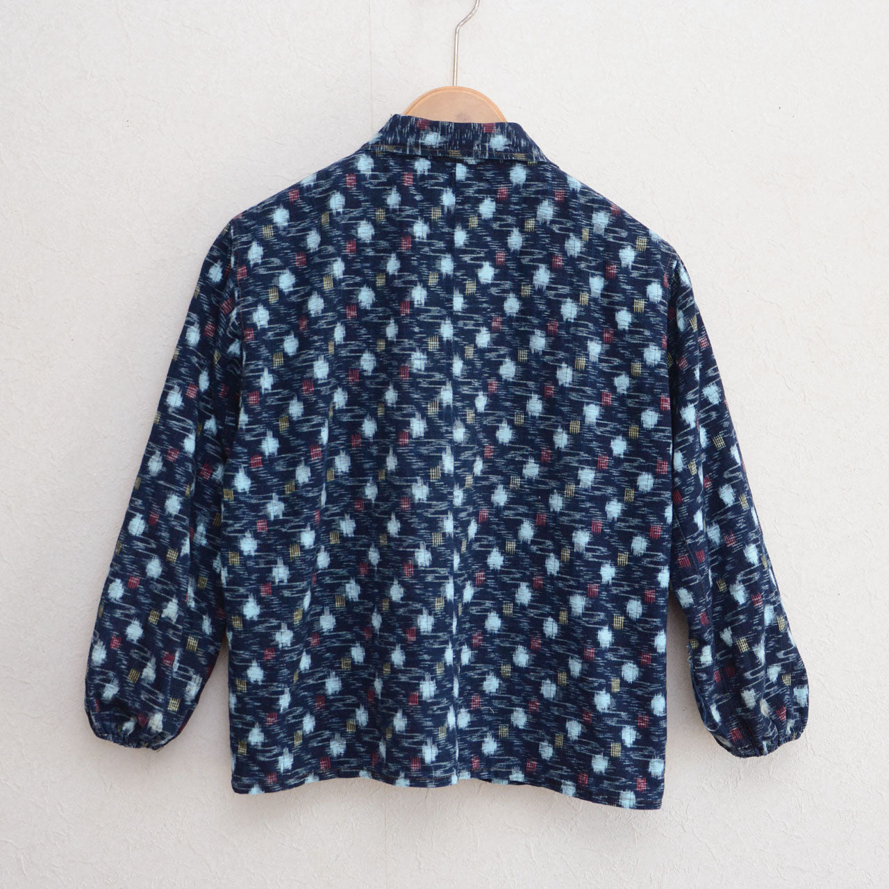 YAMAKO Japan vintage jacket in traditional Bingo Kasuri ikat fabric