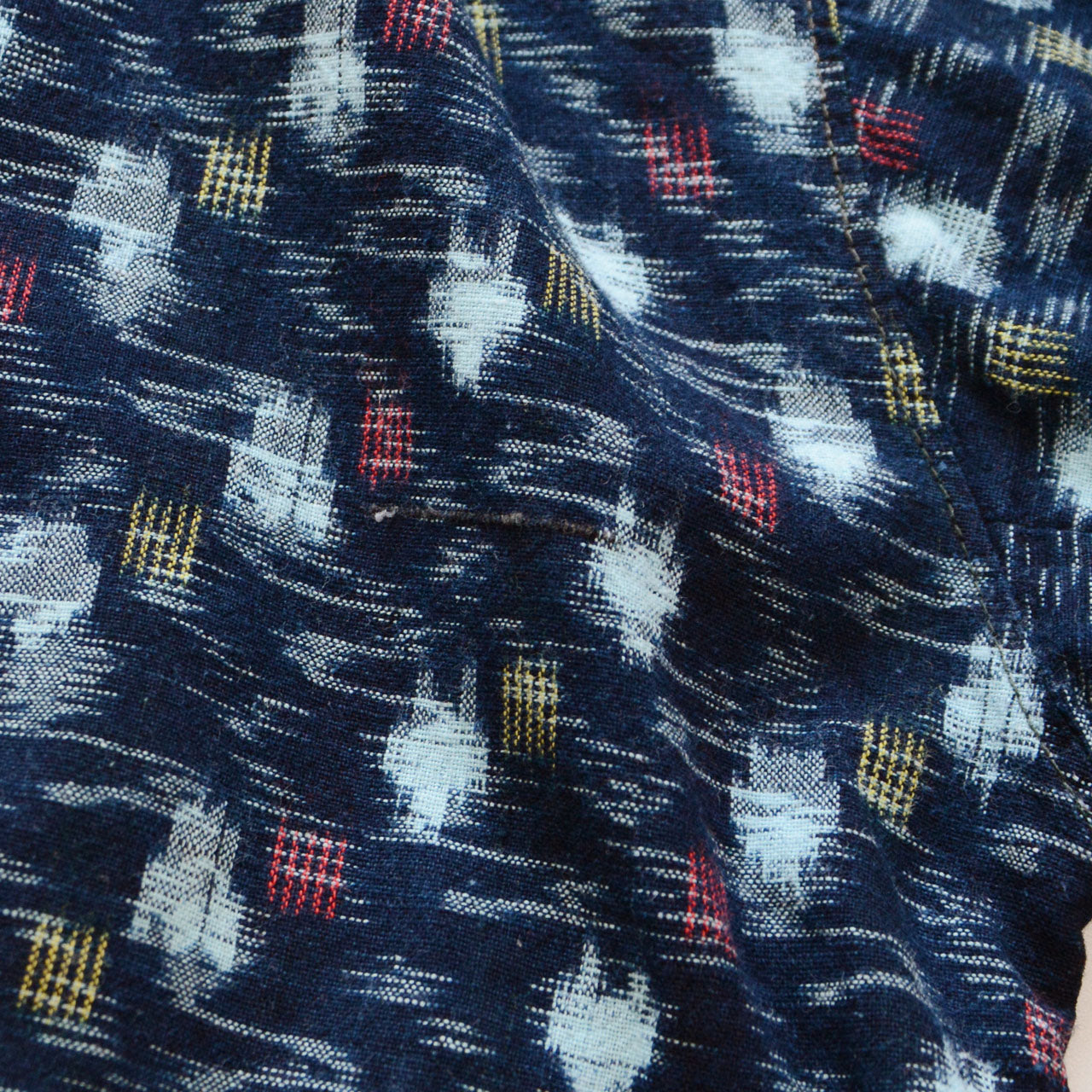 Japan vintage cotton jacket in indigo Bingo Kasuri weave, 1950s-60s